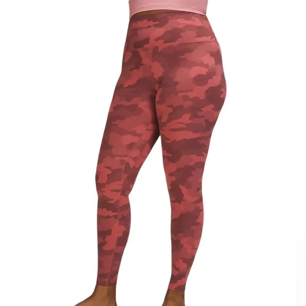 Lululemon Align High Rise Pant 28” Pink Camouflage New Size 12